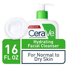 Load image into Gallery viewer, CeraVe Hydrating Face Wash | 16 Ounce | Daily Facial Cleanser for Dry Skin | Fragrance Free